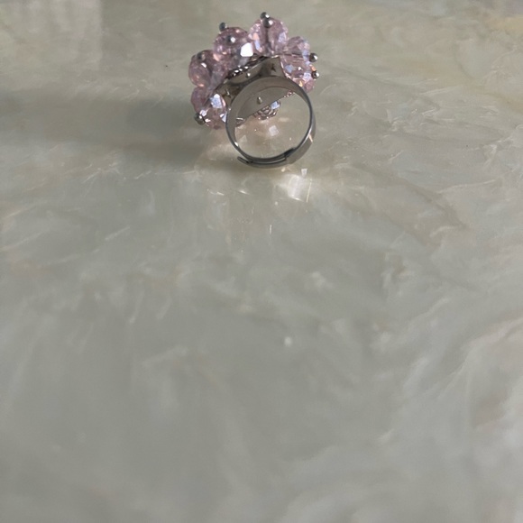 Pink Beaded Adjustable Ring - Picture 3 of 4